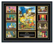 THE SIMPSONS CAST HOMER BART LISA SIGNED LIMITED EDITION FRAMED MEMORABILIA