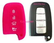 PINK SILICONE 4 BUTTON CAR KEY COVER for HYUNDAI IX35 SANTA FE 2013