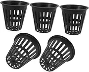 VANZACK 5pcs Plastic Hydroponic Grow Baskets Slotted Mesh Net Cups for Root Aeration and Drainage Hydroponics and Aquaponics Systems