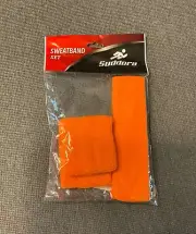 New Suddora Sweatband Set Orange (1) Headband and 2 Wristbands) Sports Retro