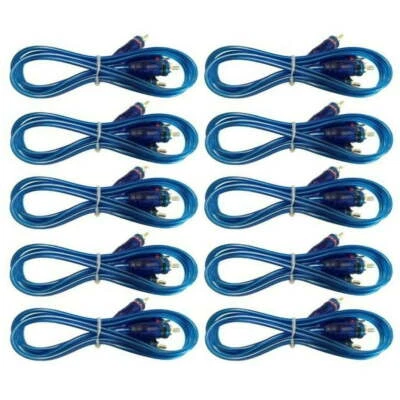 10 Absolute 15' RCA Stereo Plug 2 Male to 2 Male Car Stereo Marine Home Audio
