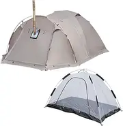 Oimzzr Fireproof 2 Person Dome Tent with Snow Skirt for Camping Hiking Hunting