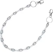 [KUTUBORYU] Skull Pants Chain Wallet Chain For Men, Anti-Theft Wallet Chains for Men, Stylish Hip Hop Pants Chain with Lobster Clasp, Wallet with Chain Accessory, Silver