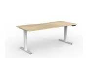 OL Agile Electric Height Adjustable Desk in Oak Top White Base