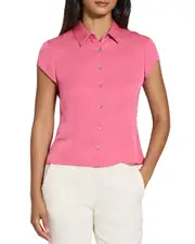Theory Cap Sleeve Silk Blouse