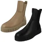 Ladies Rieker 'W1062' Casual Leather Warm Lined Zip Up Chunky Boots