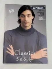 Patons Knitting Patterns 1247 Classic Knits for Men s-xxxl 6 Designs 5 & 8 ply