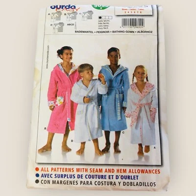 Burda Sewing Pattern 9690 Children's Bathing Gown Robe Size 3-8