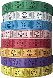 The Ticket Gurus-(4 Single Smile Rolls- 2000 Tickets Per Roll (Assorted 4 Colors)