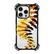 iPhone 16 Pro Bounce Case MagSafe Compatible GONE BATTY 3, HALLOWEEN BATS SPOOKY ORANGE YELLOW BLACK SCARY CREEPY TRANSPARENT