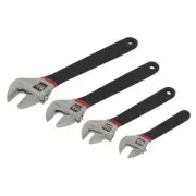 Sealey Adjustable Wrench Set 4pc Ni Fe Finish Sizes 150, 200, 250, 300mm AK9935