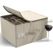 Sorbus Stemware Storage Cases Hard Shell, Wine Glass Storage Box Case