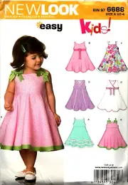 New Look 6688~ 6 Mo ~ 4T ~ Little Girls Swing Dress