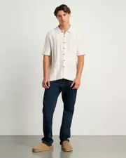 [Jag] Jag Men's Spencer Button Thru Knit Shirt In Chalk White Size Small Small White