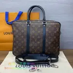 二手現貨 LV 路易威登 PORTE-DOCUMENTS 經典老花 公文包 手提包 斜挎包 M52005 男款 棕色