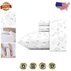 Breathable Full Size Bedding Set - 200 Thread Count Cotton Animal Tracks Style