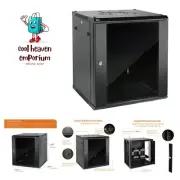 Wall Mount Server Cabinet IT Network Rack Enclosure Lockable Door and Side Pa...