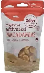 2die4 Live Foods Organic Activated Macadamias 120g