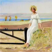 Landscape Girl Accent Tile Mural Kitchen Bathroom Wall Backsplash Marble Ceramic