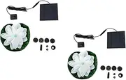 BESPORTBLE 2 Sets Lotus Leaf Fountain Waterfall Solar Pond Pump Outdoor Landscape Decor Fountain Feature Sprinkler Garden Solar Powered Water Fountain Pool Air Outdoor Pond Fountain Abs White