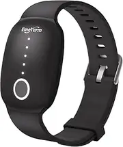 EmeTerm Fashion FDA-Cleared Relieve Nausea Electrode Stimulator Morning Sickness Motion Travel Sickness Vomit Relief Rechargeable No Gel Drug Free Wrist Bands Without Side Effects - Black