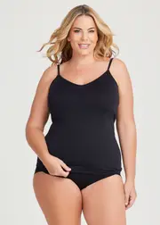 [Taking Shape] Taking Shape Reversible Strappy Micro Cami Size 28 in Black - Plus Size Women's Basics Black