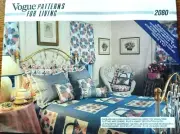 VOGUE PATTERN 2080 HOME DECOR CURTAINS PILLOWS DUST RUFFLE TO MAKE UNCUT