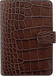 Filofax Croc Classic Personal Organiser, Chestnut