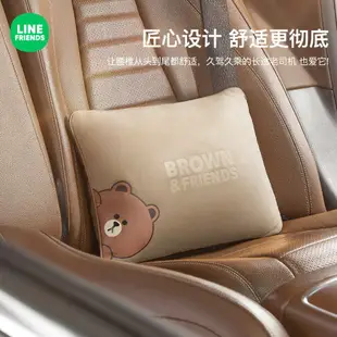 ⭐ LINE FRIENDS 頭枕 靠枕 車用 家用 BROWN 熊大 CONY 兔兔 SALLY 莎莉