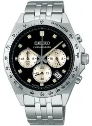 Seiko Selection S Series 8T SBTR047 Men's Watch Quartz Chronograph Black Dial