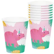 Girl Dino Party Paper Cups (Pack of 8)