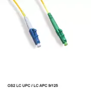 Kentek 9ft/3m LC UPC/ LC APC OS2 9 /125 Simplex Single-Mode Fiber Optic Cable