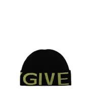 logo intarsia-knit wool beanie One size Black