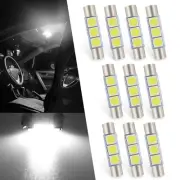10 PCS T6 Car Reading Light, 28mm 5050 3SMD 300LM 6000-6500K Smart IC Driven