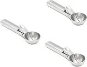 Cabilock 3pcs Ice Spoon Stainless Steel Fruit Ball Spoon Mashed Potato Scooper Trigger