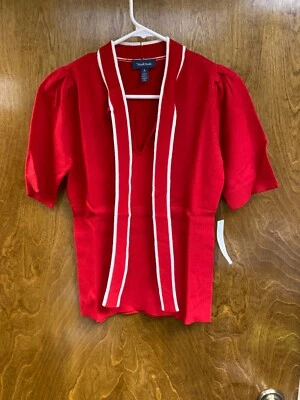 Women NWT "Modcloth" red/white Holly Berry pullover Sweater. Size Med.