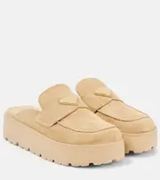 [Prada] Prada Suede mules AU 9 beige