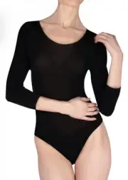 Natori Opaque Bodysuit 90 Denier Black Women's Size M L28518
