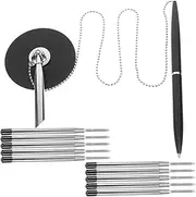 TEHAUX Metal Ball Chain Rotating Desk Pen Multi-pen Signature Business Stationery Office Writing Tool