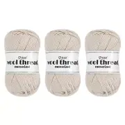 100% Cotton Yarn,3 Skeins of 150g/5.29oz(Per Skein 50g/109yards)/Milk White