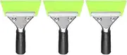 HARFINGTON 3pcs Squeegee 5 Inch Length Auto Water Blade Shower Squeegee with Non-Slip Handle for Car Windshield Window Cleaner Glass Door, Green