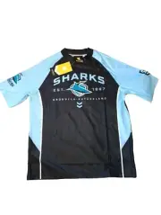 NRL Blocker Rash Vest - Cronulla Sharks - Shirt - UPF 50+ - Adult Size M