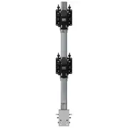 Atdec AWMS-2-BT75 Super Heavy Duty Dual Vertical Monitor Mount. Max Load Per Display: 25kg (flat), 18kg (curved), Heavy-Duty F-Clamp. Silver