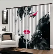 3D Feather 560 Blockout Photo Curtain Printing Curtains Drapes Fabric Window AU