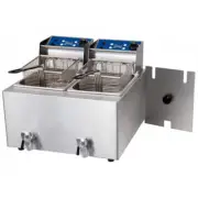 Birko 8L Benchtop Double Deep Fryer with In-Built Timer Controls 1001004