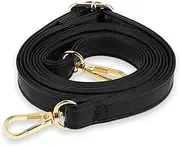 Amabro Purse Strap Replacement, PU Leather Adjustable Crossbody Strap Black for Handbags Shoulder Bag DIY(85-150cm/33.5-59in)