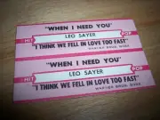 2 Leo Sayer When I Need You / I Think We Feel In Love Jukebox Title Strip
