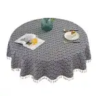 Round Table Cloth Cotton Linen Household Garden Dining Tableware 120cm/150cm