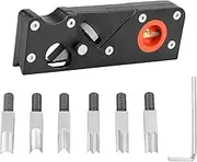 Chamfer Plane Adjustable Woodworking Hand Planer with 6 Cutter Head Efficient Wood Chamfer Plane for Professional Woodworker Beginner Craftsmen..(black)