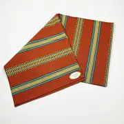 Red Rock Southwestern Rust Turquoise Brown Gold Stripe 54" Cotton Table Runner